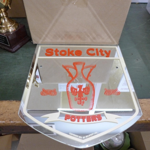 779 - Stoke City Football Club and lady's memorabilia including several pennants, England silk scarf, Wome... 