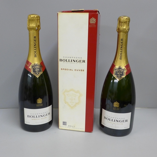 782 - Two bottles of Bollinger champagne, one boxed