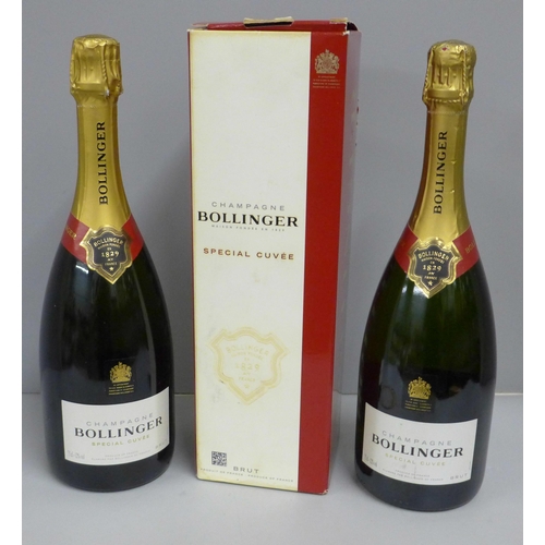 782 - Two bottles of Bollinger champagne, one boxed