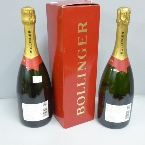 782 - Two bottles of Bollinger champagne, one boxed