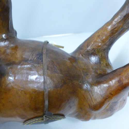 785 - A brown leather model of a horse, height 49cm