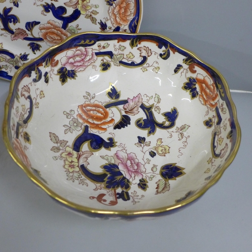 798 - Three items of Mason's Mandalay; bowl, jug and plate