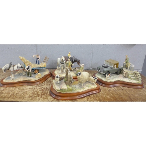 800 - Four Border Fine Arts limited edition figure groups from the James Herriot Collection ; Putting The ... 