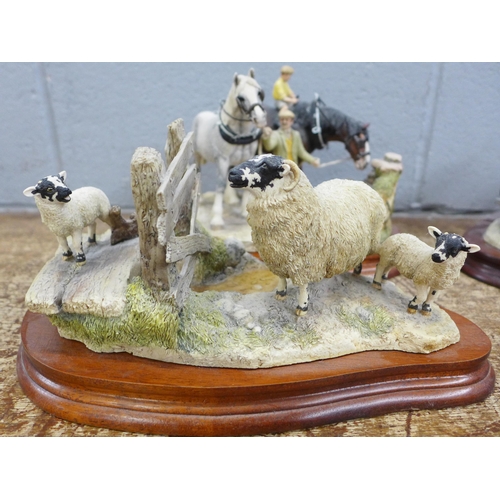 800 - Four Border Fine Arts limited edition figure groups from the James Herriot Collection ; Putting The ... 