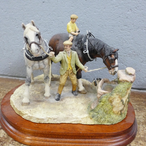 800 - Four Border Fine Arts limited edition figure groups from the James Herriot Collection ; Putting The ... 