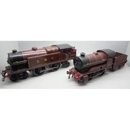 815 - A Hornby by Meccano 0 gauge clockwork  tinplate 501 type 0-4-0 LMS locomotive model locomotive and t... 