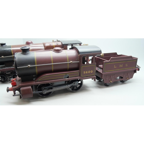 815 - A Hornby by Meccano 0 gauge clockwork  tinplate 501 type 0-4-0 LMS locomotive model locomotive and t... 