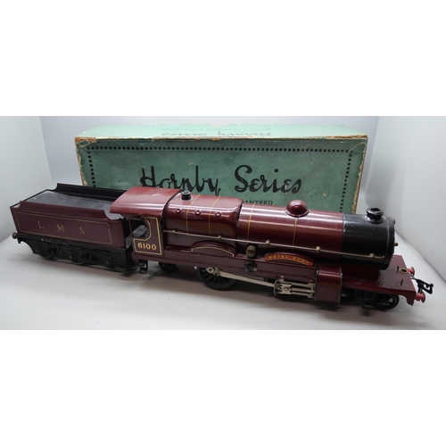 819 - A Hornby O gauge 6V model locomotive 'Royal Scot' with box and a Bassett Lowke O gauge tender