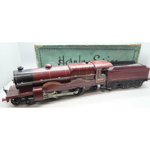 819 - A Hornby O gauge 6V model locomotive 'Royal Scot' with box and a Bassett Lowke O gauge tender