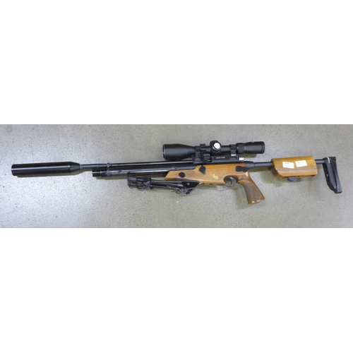 823 - An Air Arms S410 TRD 0.22 calibre air rifle with a Nikko Stirling 2.5-10x42 Nighteater scope