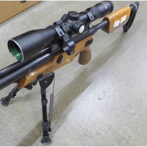 823 - An Air Arms S410 TRD 0.22 calibre air rifle with a Nikko Stirling 2.5-10x42 Nighteater scope