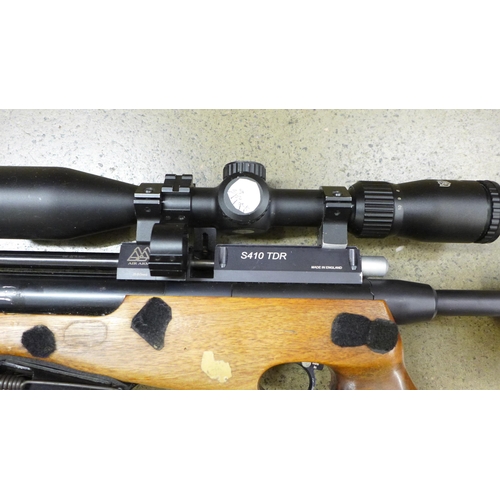 823 - An Air Arms S410 TRD 0.22 calibre air rifle with a Nikko Stirling 2.5-10x42 Nighteater scope