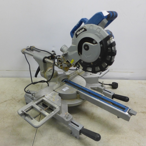 2001 - A Wickes model BMS2102, 230V, 1450W sliding mitre saw with stand