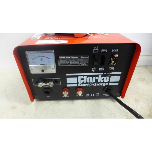 2007 - A Clarke CAR9PC 9m retractable air hose reel, a Clarke BC190 Start 'N' Charge, a Clarke NH3APC compr... 