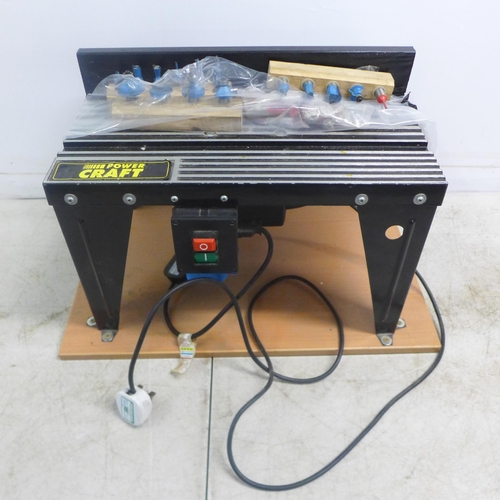 2011 - A Power Craft table with a Black and Decker BD66 router and a quantity of router tools