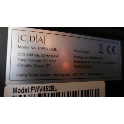 3004 - CDA Integrated Compact Wine Cooler (H455xW590xD545)  (Model no: FWV452BL) (550-189) * This lot is su... 