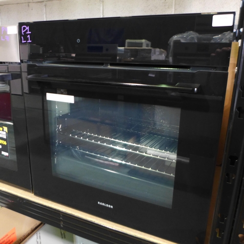 3016 - Karlson Black Single Pyrolytic Oven (H595xW595xD546) (Model no: TFTPYOVBKD) (550-1) * This lot is su... 