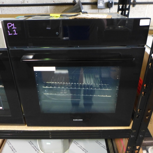 3016 - Karlson Black Single Pyrolytic Oven (H595xW595xD546) (Model no: TFTPYOVBKD) (550-1) * This lot is su... 