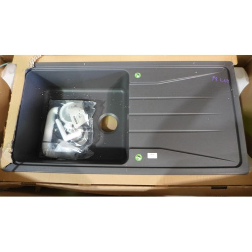 3025 - Minorca Composite RVS Rock Grey Sink with drainer (500x1000) (550-69) * This lot is subject to vat