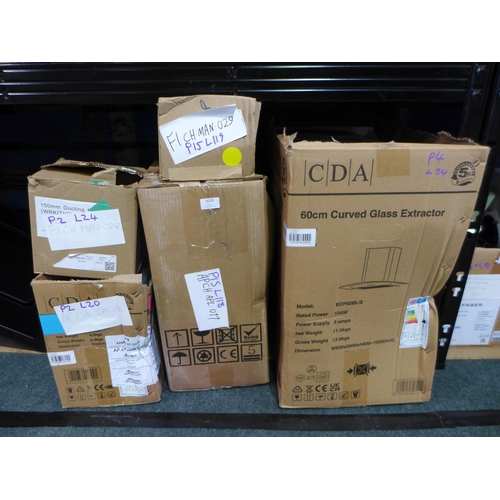 3028 - Five Various Cooker hoods to include CDA (550-20,24,34,118,119) * This lot is subject to vat