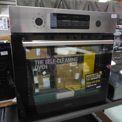 3031 - Zanussi Single Pyrolytic Oven - Stainless Steel (H594xW594xD568) (550-214) * This lot is subject to ... 