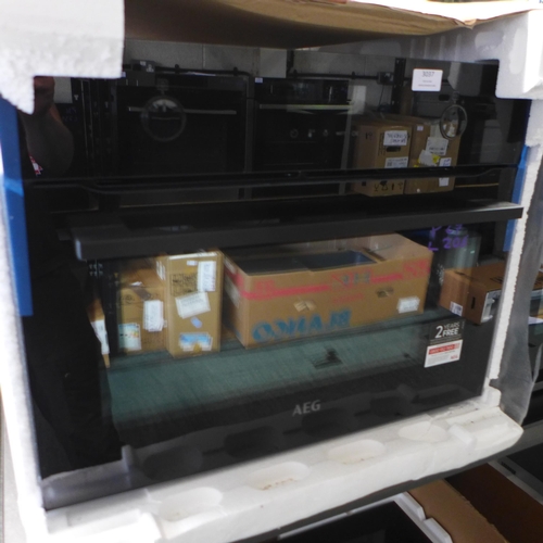 3037 - AEG Compact Multifunction Oven with Microwave - Black (H455xW595xD567) (550-206) * This lot is subje... 