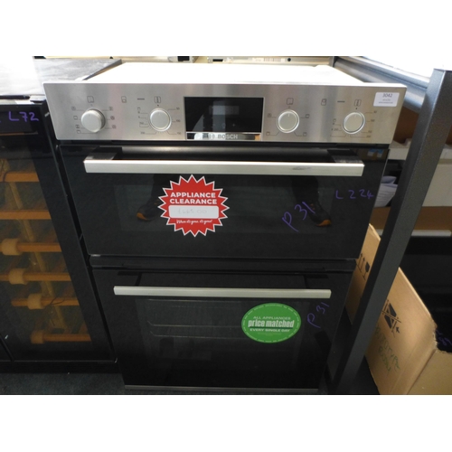 3042 - Bosch Serie 4 Built-In Double Oven (H888xW594xD550)  (Model no: MBS533BS0B) (550-224) * This lot is ... 