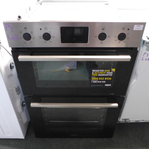 3045 - Zanussi Built In FanCook Double Oven (H888xW594xD568) (Model no: ZKHNL3X1) (550-67) * This lot is su... 