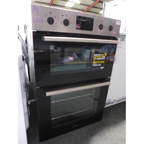 3045 - Zanussi Built In FanCook Double Oven (H888xW594xD568) (Model no: ZKHNL3X1) (550-67) * This lot is su... 