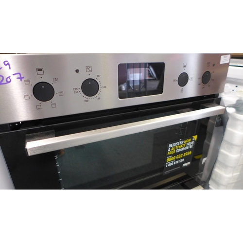 3054 - Zanussi Built In FanCook Double Oven (H888xW594xD568) (Model no: ZKHNL3X1) (550-207) * This lot is s... 