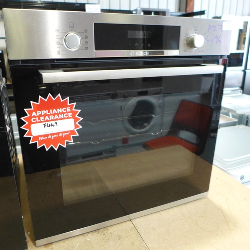 3056 - Bosch Serie 4 Pyrolytic Single Oven (H595xW594xD548)  (Model no: HBS573BS0B) (550-196) * This lot is... 