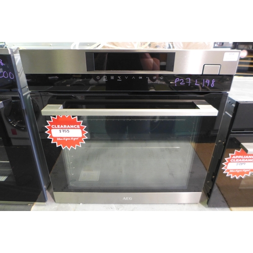 3058 - AEG Single Pyrolytic Steam Oven (H594xW594xD567)  (Model no: BSK774320M) (550-198) * This lot is sub... 