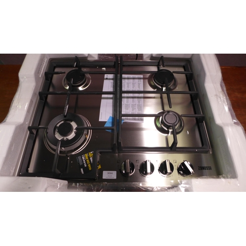 3066 - Zanussi Easy Cook 4 Burner Gas Hob (H40xW595xD510) (Model no: ZGNN645X) (550-8) * This lot is subjec... 