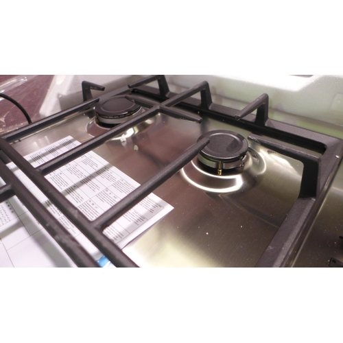 3066 - Zanussi Easy Cook 4 Burner Gas Hob (H40xW595xD510) (Model no: ZGNN645X) (550-8) * This lot is subjec... 