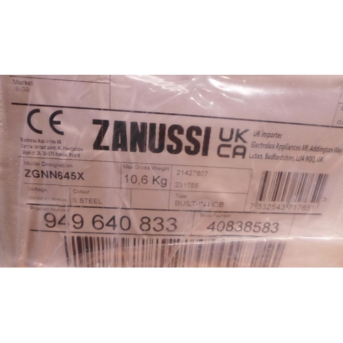 3066 - Zanussi Easy Cook 4 Burner Gas Hob (H40xW595xD510) (Model no: ZGNN645X) (550-8) * This lot is subjec... 