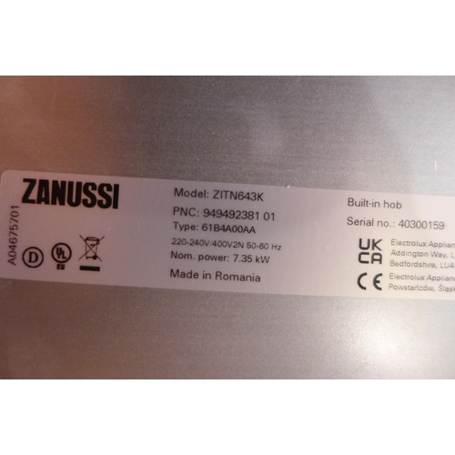 3069 - Zanussi  Hob2Hood Induction Hob (H44xW590xD520) (Model no: ZITN643K) (550-112) * This lot is subject... 