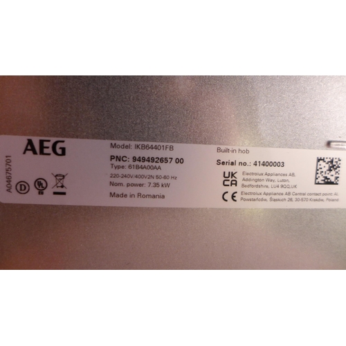 3078 - AEG 4 Zone Induction Hob (H44xW590xD520) (Model no: IKB64401FB) (550-113) * This lot is subject to v... 