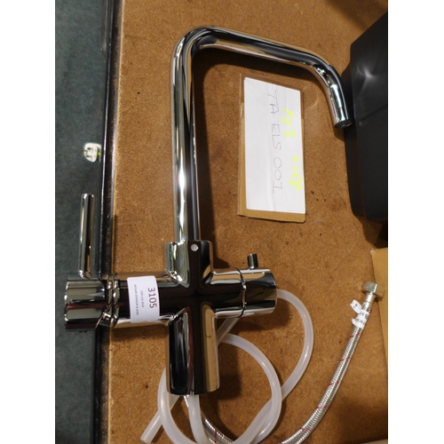 3105 - Chrome Hot Water Mixer Tap and 2.4L Hot Water Tank (550-168) * This lot is subject to vat