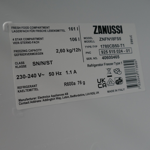 3108 - Zanussi  50/50 Fridge Freezer - Low Frost (H1772xW548xD549) (Model no: ZNFN18FS5) (550-23) * This lo... 