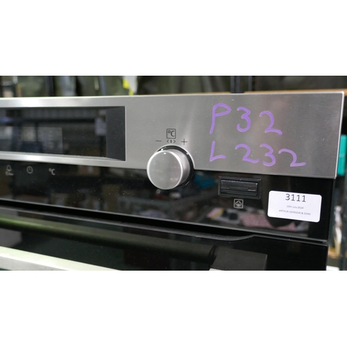 3111 - AEG Single Pyrolytic Oven with SteamBake - (H594xW595xD567) (Model no: BPK556220M) (550-232) * This ... 