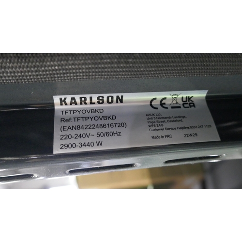 3115 - Karlson Single Pyrolytic Oven - Black (H595xW595xD546) (Model no: TFTPYOVBKD) (550-238) * This lot i... 