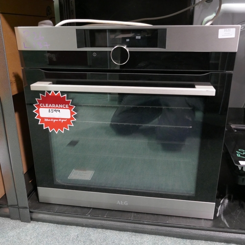 3121 - AEG Pyrolytic Single Oven (H594xW594xD567) (Model no: BPK842720M) (550-187) * This lot is subject to... 