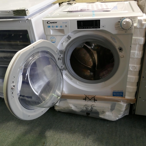 3143 - Candy Integrated Washer Dryer (9kg) (H820xW600xD525) (Model no: CBD 495D1WE) (550-32) * This lot is ... 