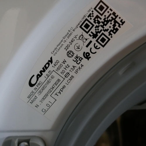 3143 - Candy Integrated Washer Dryer (9kg) (H820xW600xD525) (Model no: CBD 495D1WE) (550-32) * This lot is ... 