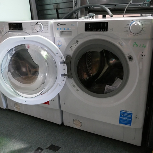 3159 - Candy Integrated Washing Machine (8kg) (H820xW600xD525) (Model no: CBW 48D1E) (550-60) * This lot is... 