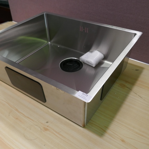 3173 - Brushed Finish Square Sink (550-140) * This lot is subject to vat