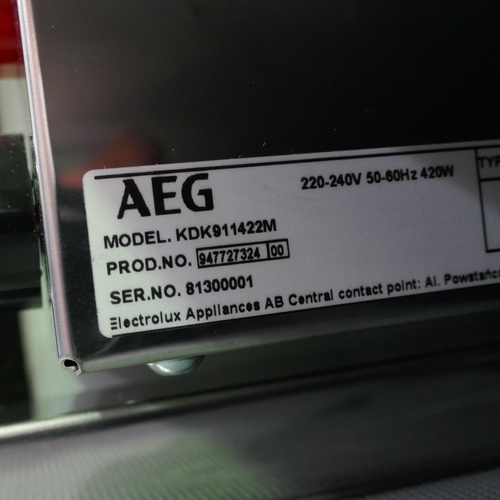 3192 - AEG Stainless Steel with Black Glass Warming Drawer (H140xW594XD535) (Model no: KDK911422M) (550-235... 