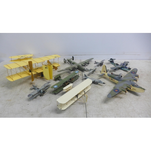 2042 - A collection of approximately 30 assorted model aeroplanes including a WF-1 flyer, bombers and jets ... 