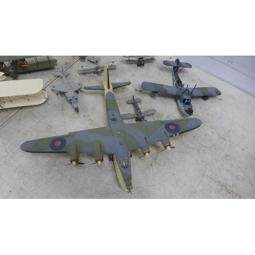 2042 - A collection of approximately 30 assorted model aeroplanes including a WF-1 flyer, bombers and jets ... 