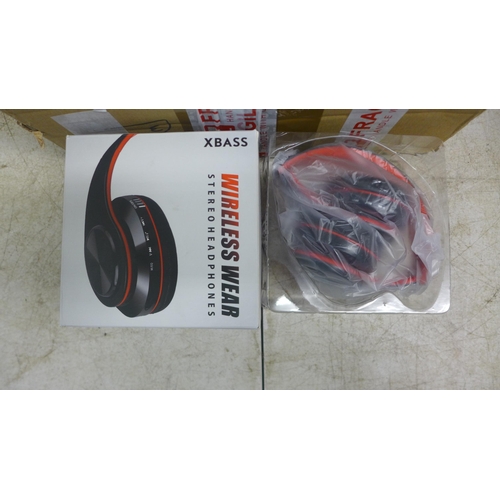 2046 - 8 sets of X Bass wireless wear stereo headphones